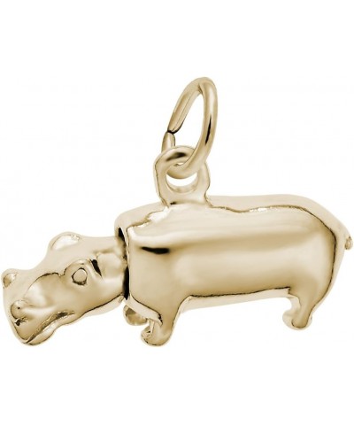 Hippo Charm, Charms for Bracelets and Necklaces Yellow Gold $23.83 Bracelets