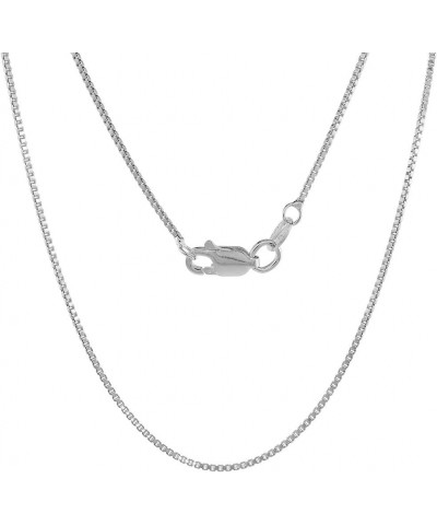 Sterling Silver 1mm Box Chain Necklace for Men and Women Assorted Finishes Nickel Free Italy 14-36 inch lengths with Lobster ...