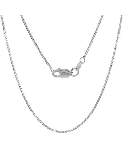 Sterling Silver 1mm Box Chain Necklace for Men and Women Assorted Finishes Nickel Free Italy 14-36 inch lengths with Lobster ...