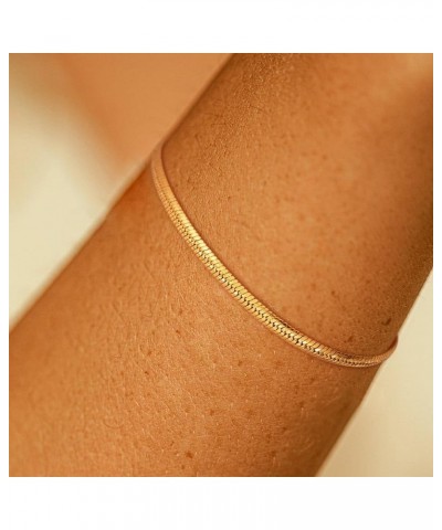 Gold Bracelet for Women 18K Gold Plated Dainty Paperclip Cubic Zirconia Disc Coin Star Cable Satellite Bead Pearl Simple Boho...