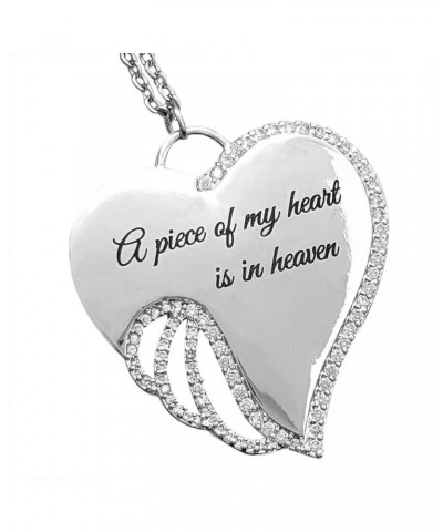 Women's Vintage Necklace with Angel Heart Wings,Memorial Necklace Unique Birthday for Girls Women G $8.63 Necklaces