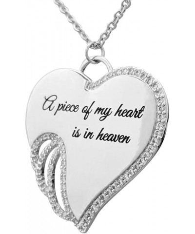 Women's Vintage Necklace with Angel Heart Wings,Memorial Necklace Unique Birthday for Girls Women G $8.63 Necklaces