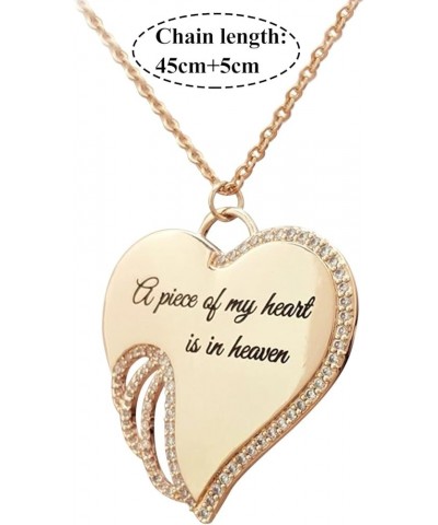 Women's Vintage Necklace with Angel Heart Wings,Memorial Necklace Unique Birthday for Girls Women G $8.63 Necklaces