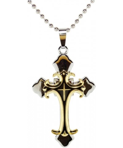 Stainless Steel Crucifix Cross Necklace Pendant with Chain Gold $7.65 Necklaces