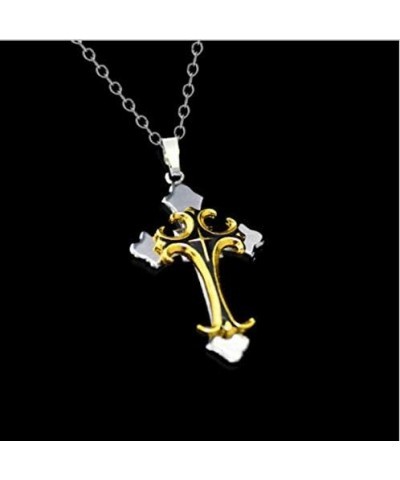 Stainless Steel Crucifix Cross Necklace Pendant with Chain Gold $7.65 Necklaces