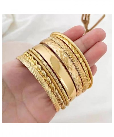 Gold Bangles for Women Bangles Indian Multiple Layered Stackable Open Cuff Wrap Bracelet Boho Gold Chunky Bracelets Punk Chai...