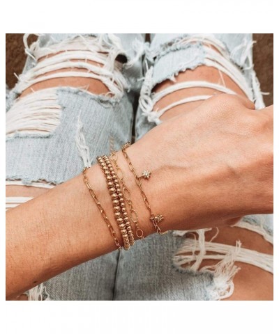 Gold Layered Beaded Bracelets for Women | Gold Filled Ball Bracelet for Women Girls(3pcs) $10.25 Bracelets