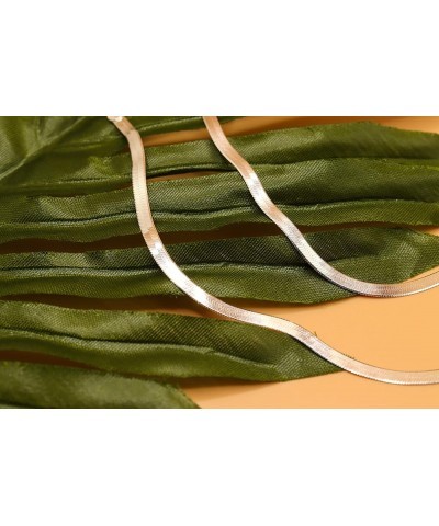 Sterling Silver 3MM, 4.5MM, 5.5MM Flexible Flat Magic Herringbone Chain Necklace 20 3MM Silver $26.59 Others