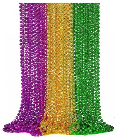 24PCS Mardi Gras Accessories, Mardi Gras Metallic Beads Necklaces Accessories Bulk, Mardi Gras Beads Costumes for Parade Thro...