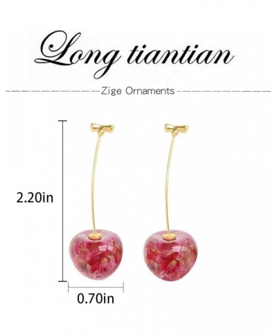 Cherry Earrings 3D Cherry Earrings for Women Cute Fruit Cherry Earrings for Teen Girls Sweet Cherry Jewelry Gifts B $6.35 Ear...