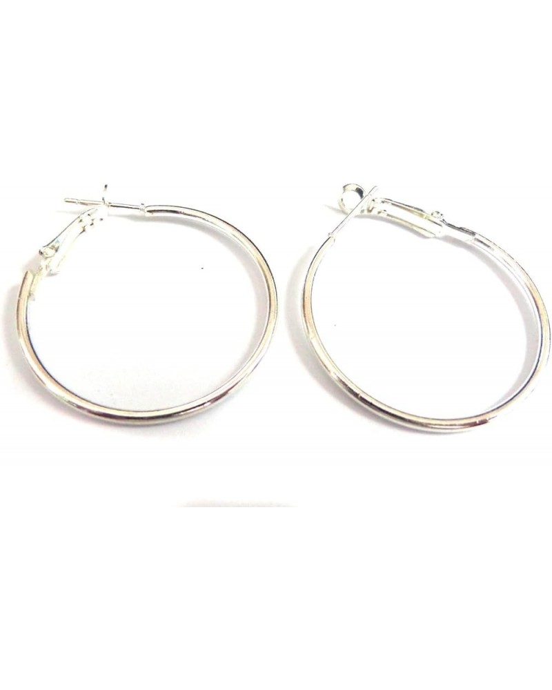 Color Hoop Earrings Simple Thin Hoop Earrings 1.5 Inch Hoop Earrings silver $7.82 Earrings