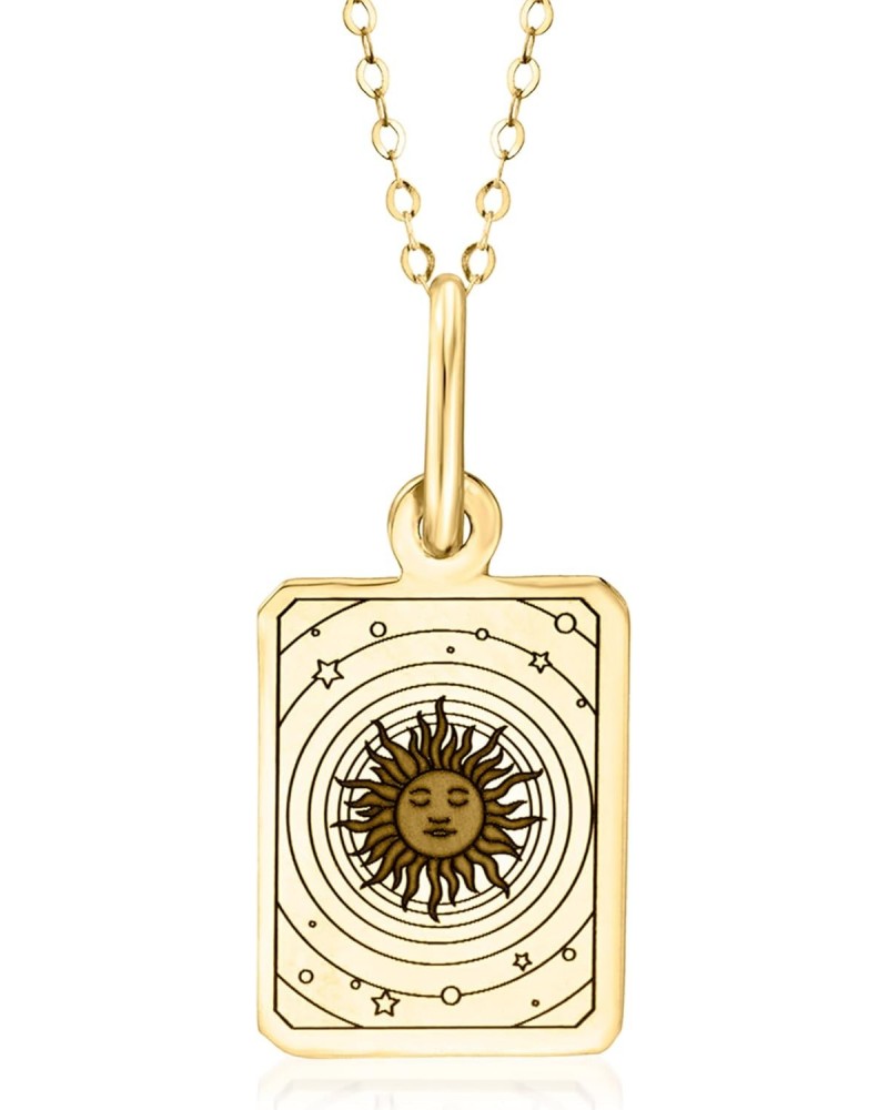 Italian 14kt Yellow Gold Sun Tarot Card Pendant Necklace. 18 inches $136.80 Necklaces