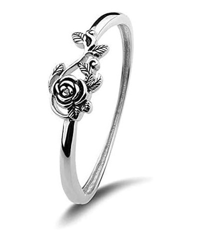 Tiny Rose Flower Silver Ring，Stacking Rings for Women Small Delicate Mosaic Ring Classic Everyday Ring for Women Fashion Pers...