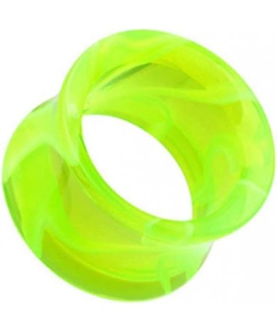 Marble Swirl Acrylic Double Flared Ear Gauge Tunnel Plug 7/8" (22mm), Green $9.68 Body Jewelry