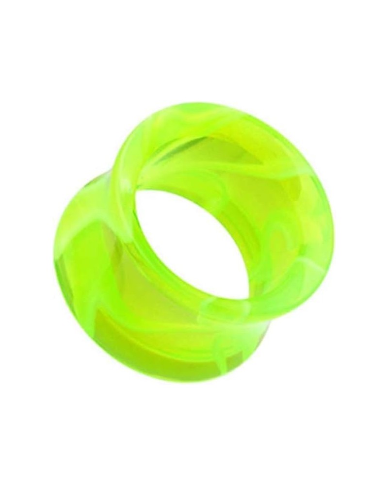 Marble Swirl Acrylic Double Flared Ear Gauge Tunnel Plug 7/8" (22mm), Green $9.68 Body Jewelry