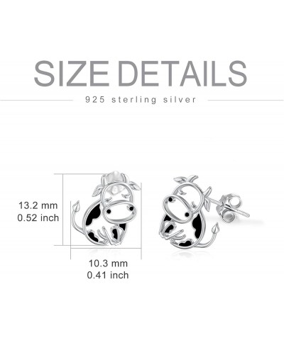 Cow Earrings 925 Sterling Silver Cow Drop/Stud Earrings for Women Cow Gifts for Birthday Style A $12.60 Earrings