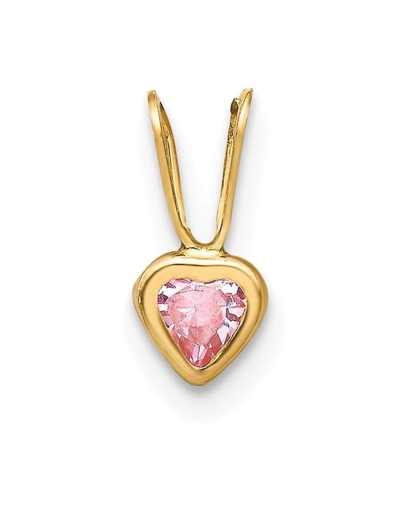 Charm Pendant 14K Yellow Gold Themed Cubic Zirconia CZ Heart Pink 10 mm 5 $39.90 Pendants