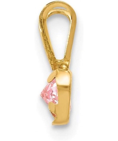 Charm Pendant 14K Yellow Gold Themed Cubic Zirconia CZ Heart Pink 10 mm 5 $39.90 Pendants