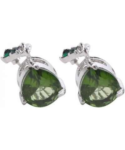 Women'S Engagement Party Teardrop-Shaped Dangle Earrings Single Stone Earring Designs green $3.51 Earrings