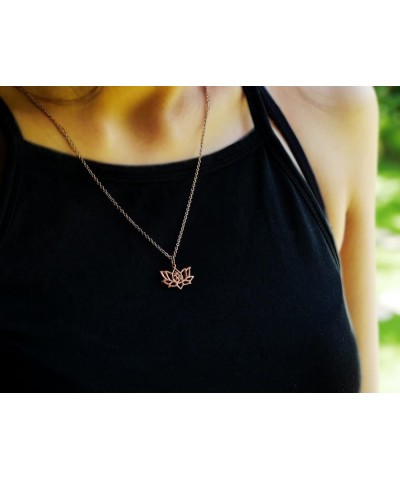 Yoga Lotus Flower Pendant Necklace with Om Symbol, Happy Birthday Gifts Ideas for Mom, Daughter, Women with Inspirational Quo...