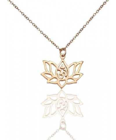 Yoga Lotus Flower Pendant Necklace with Om Symbol, Happy Birthday Gifts Ideas for Mom, Daughter, Women with Inspirational Quo...