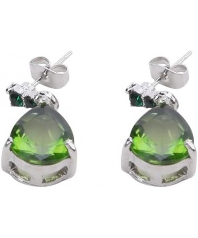 Women'S Engagement Party Teardrop-Shaped Dangle Earrings Single Stone Earring Designs green $3.51 Earrings