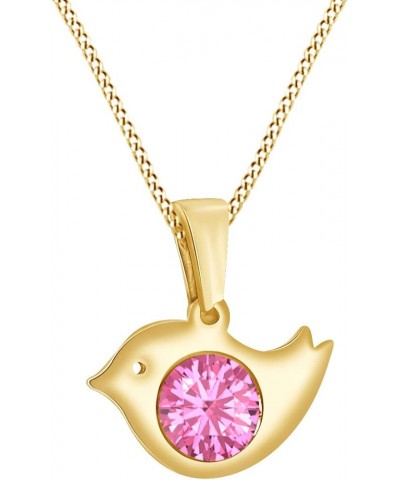 14K Gold Over Sterling Silver Bird Pendant Necklace Tourmaline yellow-gold-plated-silver $25.95 Necklaces