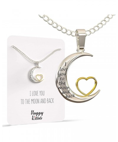 I Love You to the Moon and Back Pendant Necklace, 18-Inch Silver and Gold $10.31 Necklaces