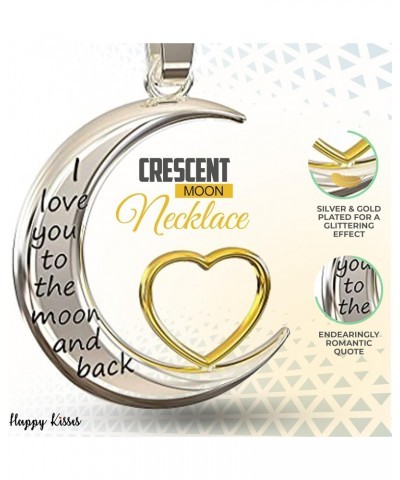 I Love You to the Moon and Back Pendant Necklace, 18-Inch Silver and Gold $10.31 Necklaces