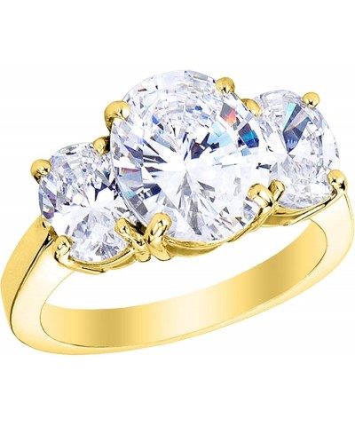 3 Three Stone Oval Diamond Engagement Ring 14K Yellow Gold (H-I Color Ultra Premium) 3.0 carats $1.00 Rings