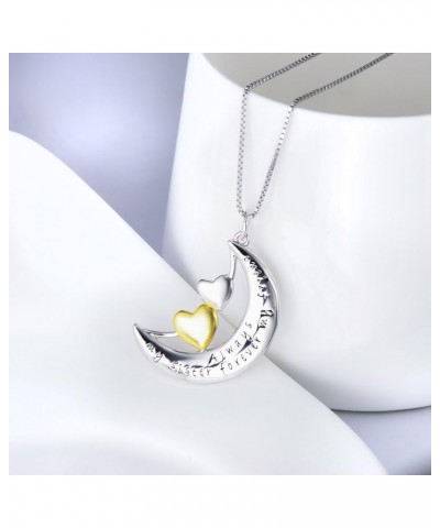 925 Sterling Silver Always My Sister Daughter Mother Forever My Friend Love Heart Sister Necklace for Women Sister Mother Gif...