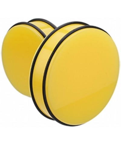 Supersize Neon Colored Acrylic No Flare Ear Gauge Plug 1-1/2" (38mm), Yellow $18.59 Body Jewelry