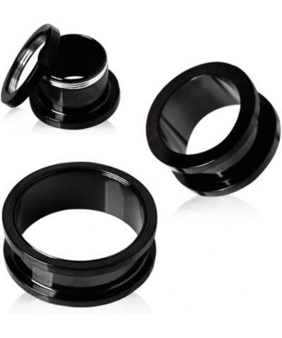 Black PVD Plated Screw Fit Tunnel Plug 00g Black $9.00 Body Jewelry