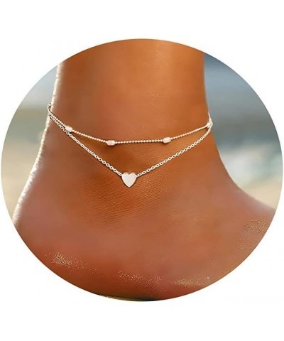 Dainty Ankle Bracelets for Women， 18K Gold Plated Anklets Minimalist Beach Letter Foot Chain Jewelry Gifts Style 4 $7.50 Anklets