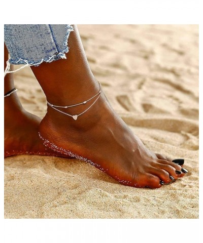 Dainty Ankle Bracelets for Women， 18K Gold Plated Anklets Minimalist Beach Letter Foot Chain Jewelry Gifts Style 4 $7.50 Anklets