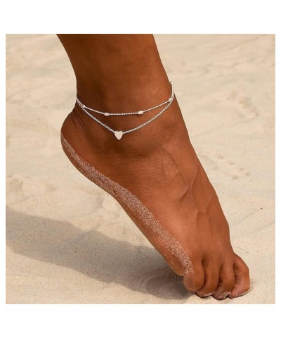 Dainty Ankle Bracelets for Women， 18K Gold Plated Anklets Minimalist Beach Letter Foot Chain Jewelry Gifts Style 4 $7.50 Anklets