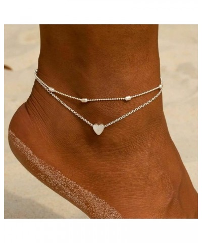 Dainty Ankle Bracelets for Women， 18K Gold Plated Anklets Minimalist Beach Letter Foot Chain Jewelry Gifts Style 4 $7.50 Anklets