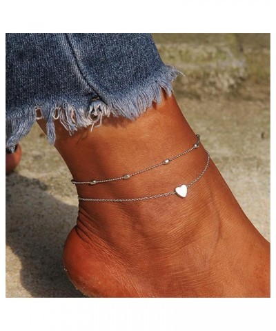 Dainty Ankle Bracelets for Women， 18K Gold Plated Anklets Minimalist Beach Letter Foot Chain Jewelry Gifts Style 4 $7.50 Anklets