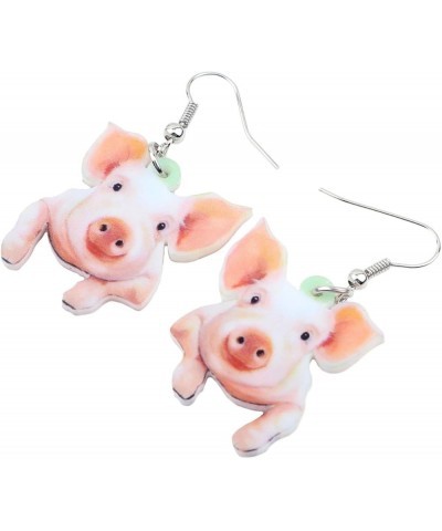 Acrylic Drop Dangle Farm Animals Cute Pig Earrings Jewelry For Women Girls Kids Gift Charms Beige $6.62 Earrings