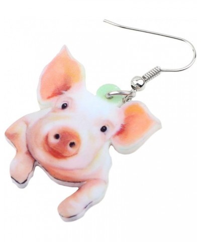 Acrylic Drop Dangle Farm Animals Cute Pig Earrings Jewelry For Women Girls Kids Gift Charms Beige $6.62 Earrings