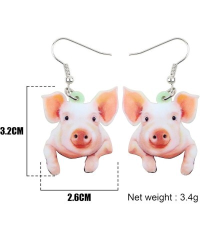 Acrylic Drop Dangle Farm Animals Cute Pig Earrings Jewelry For Women Girls Kids Gift Charms Beige $6.62 Earrings