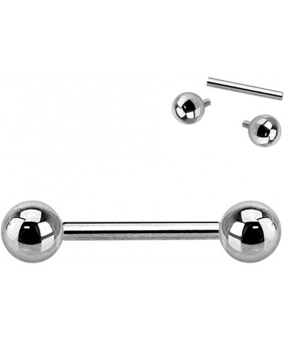 1 Piece Internally Threaded Grade 23 Solid Titanium Barbells Tongue/Nipple Ring 16g (1.2mm) - 12mm (1/2") - 4mm $9.83 Body Je...