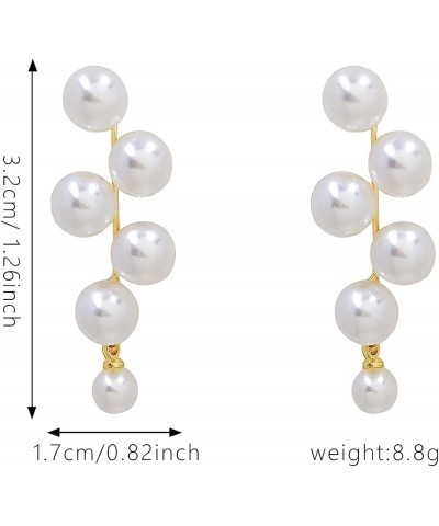 Long Tassel Vintage Snake Chain Imitation Pearl Earrings for Women Girls Elegant Pearl Drop Earring Trendy Korean Jewelry Ear...