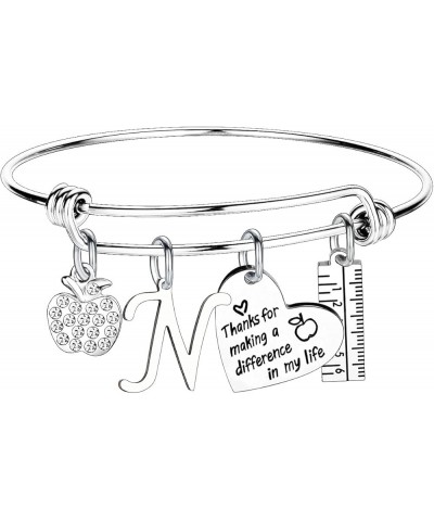 Teacher Gifts for Women Teacher Initial Bangle Bracelet Teacher Appreciation Gifts thank You Gifts for Teachers N $7.79 Brace...