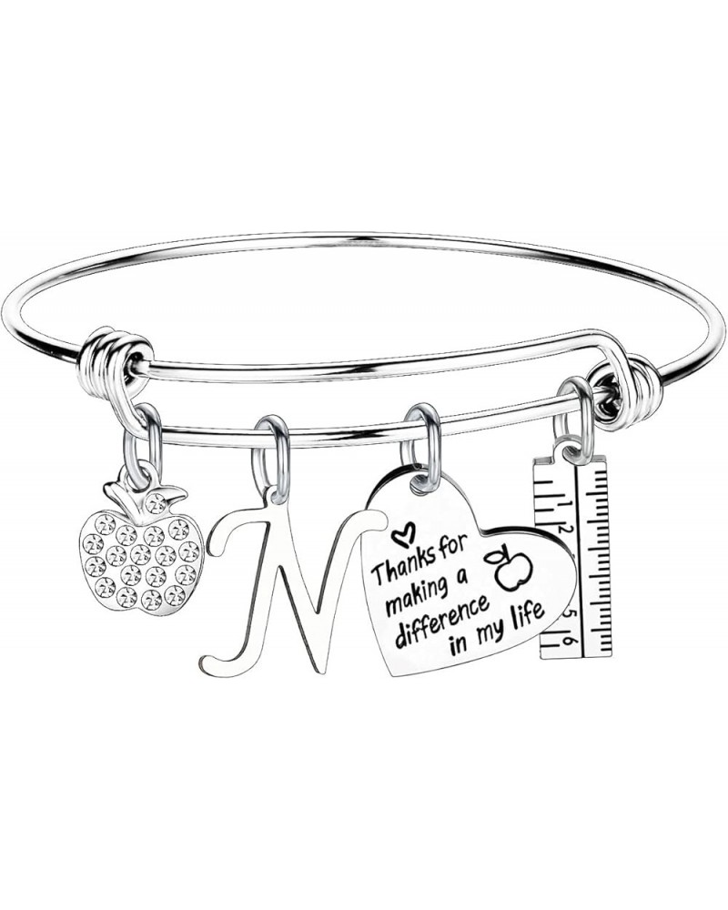 Teacher Gifts for Women Teacher Initial Bangle Bracelet Teacher Appreciation Gifts thank You Gifts for Teachers N $7.79 Brace...