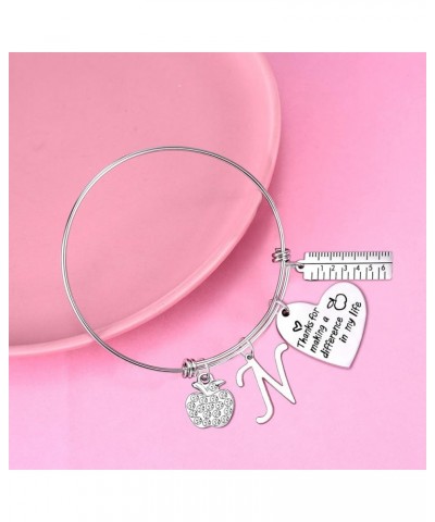 Teacher Gifts for Women Teacher Initial Bangle Bracelet Teacher Appreciation Gifts thank You Gifts for Teachers N $7.79 Brace...