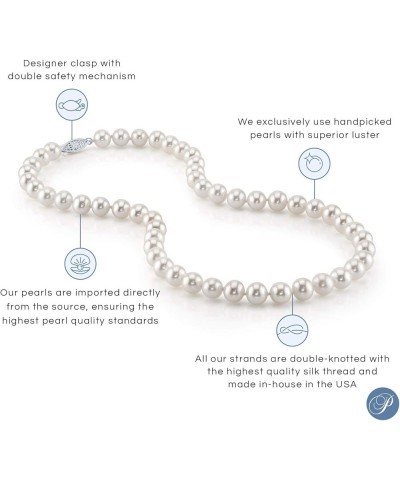 14K Gold 5.0-5.5mm AAAA Quality White Freshwater Cultured Pearl Necklace for Women in 20" Matinee Length White Gold $65.66 Ne...