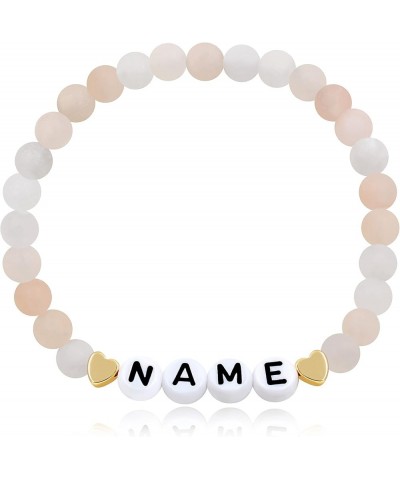 Handmade Amazonite Bracelet Personalized Name Strand Bracelet for Women Girls, Custom Name Letters Numbers Bracelets for Best...