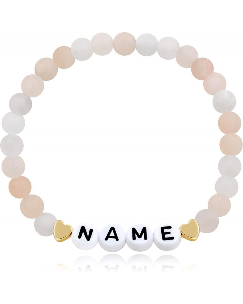 Handmade Amazonite Bracelet Personalized Name Strand Bracelet for Women Girls, Custom Name Letters Numbers Bracelets for Best...