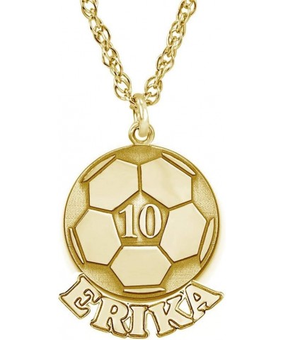 Customized Soccer Basketball Sport Necklace Custom Made with Any Name & Jersey Number Gold- Soccer $13.99 Necklaces